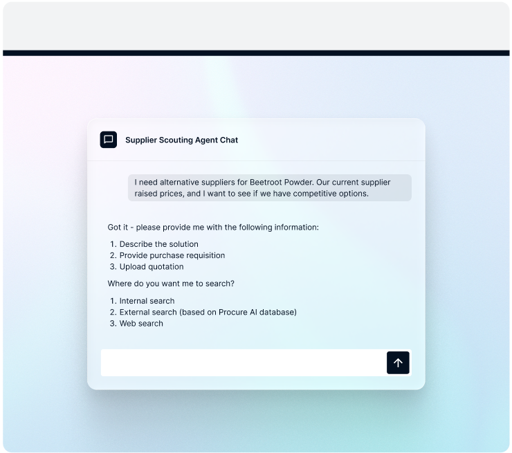 Supplier scouting agent Supplier scouting agent